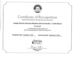 North Haven PCMH Certificate